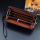 Men Business Casual Zipper Long Wallet Clutch Bag For Men for Clutch Bags