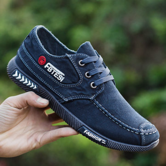 Men Old Peking Style Canvas Non Slip Casual Shoes for Flats