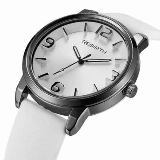REBIRTH Casual Silicone Sport Big Number Quartz Wrist Watch Minimalist Watches for Men Women for Men Watches