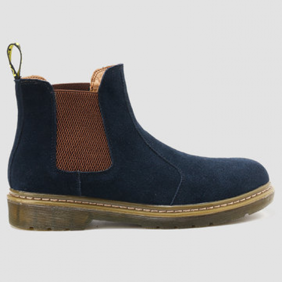 Menico Men Classic Suede Comfort Round Toe Elastic Slip On Chelsea Boots for Boots