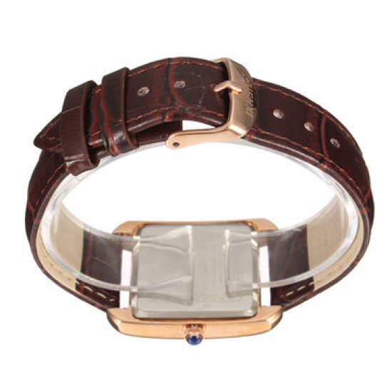 CHENXI Couple Watch Leather Stainless Steel Watch Square Watches for Couple Watches