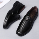 Men Pure Color Leather Slip Resistant Slip On Casual Shoes for Flats