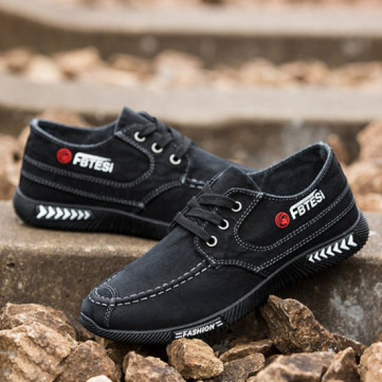 Men Old Peking Style Canvas Non Slip Casual Shoes for Flats