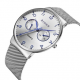 Ultra Thin Casual Style Men Wrist Watch Week Display Mesh Steel Quartz Watch for Men Watches