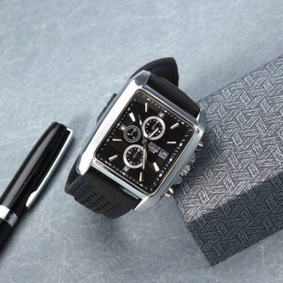 BOSCK Men's Watch Casual Plastic Stainless Steel Date Watch Square Watches for Men Watches