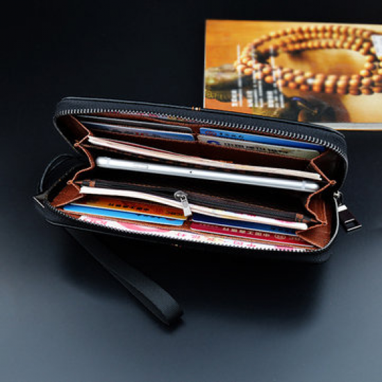 Men Business Casual Zipper Long Wallet Clutch Bag For Men for Clutch Bags