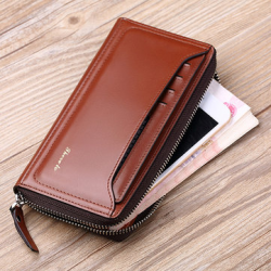 Vintage Genuine Leather Business Multi-card Slots Wallet Phone Clutch Bag For Men for Clutch Bags