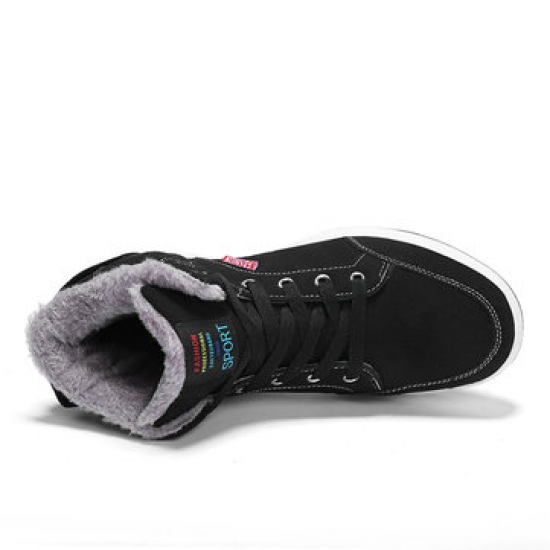 Men Suede Warm Plush Lining Lace Up Casual Ankle Boots for Boots