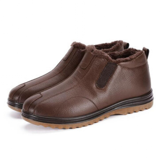 Men Old Peking Style Microfiber Fabric Warm Lining Slip On Ankle Boots for Boots