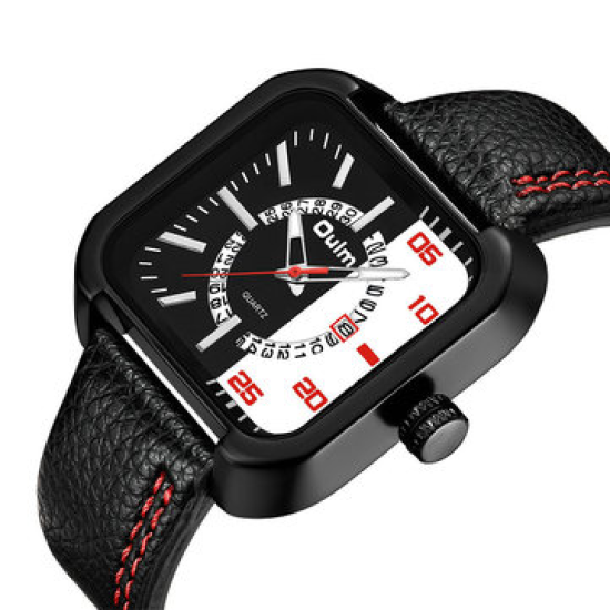 Date Display Fashion Men Wrist Watch Leather Strap Quartz Watches for Men Watches