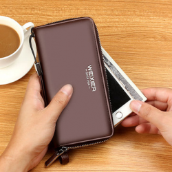 Men Business Casual Zipper Long Wallet Phone Bag Clutch Bag for Clutch Bags