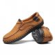 Men Hand Stitching Microfiber Leather Soft Slip On Driving Casual Loafers for Flats
