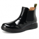 Menico Men Classic Patent Leather Slip On Elastic Band Chelsea Boots for Boots