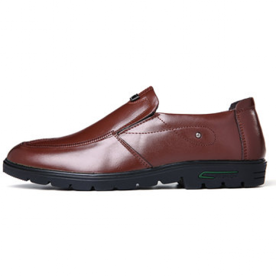 Men Genuine Leather Slip Resistant Slip On Soft Casual Shoes for Flats